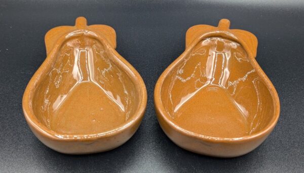 MCM Ceramic Pear shaped brown dish (set of 2) USA stamped on bottom