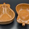 MCM Ceramic Pear shaped brown dish (set of 2) USA stamped on bottom - Image 2