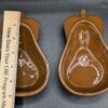 MCM Ceramic Pear shaped brown dish (set of 2) USA stamped on bottom - Image 5