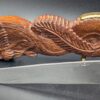 RARE Vintage Dragon Carving Set Stainless Steel Knife Fork Hand Carved Wood Display Stand Collectible Antique Decor - Image 3