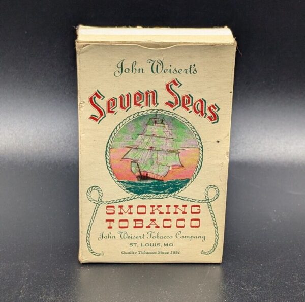 Vintage John Weisert Seven Seas Smoking Tobacco Box - Collectible Retro Tobacco Tin Decor - Antique Advertising Memorabilia