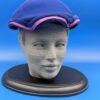 Vintage Saks Fifth Avenue Ladies' Curved Brim Indigo Velvet Skull Cap with Purple Satin Details, Retro 1930s Fashion Hat - Image 2
