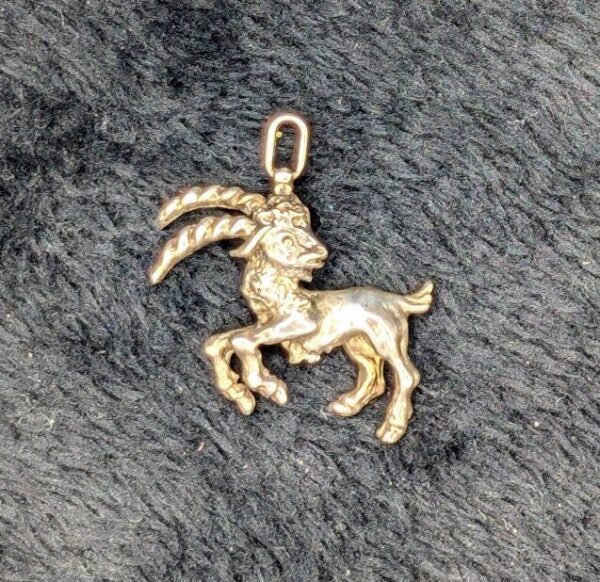 Vintage Silver Ram Goat Pendant Jewelry Zodiac Aries Capricorn Pendant Gift for Him Her