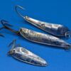 Lot of 3 Vintage Fishing Lures Spoons - 2 Treble Hooks, 1 Single Hook - Collectible Fishing Gear - Image 2