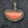 Handmade Vintage Red Rhodochrosite Pendant, Cord-wrapped Gemstone Jewelry, Unique Rustic Stone Necklace - Image 9