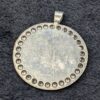 RARE Huge Silver Pendant Necklace with Turquoise center | 65 Grams of Solid Silver | Intricate Handcrafted Boho Statement Necklace - Image 4