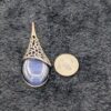 Vintage Blue and Silver Filigree Teardrop Pendant on 16" Silver chain, Antique Pendant Necklace, Unique Statement Jewelry - Image 7