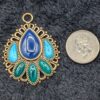 Vintage Barse Thailand Teardrop Pendant Necklace / Blue and Green Stone Pendant / Boho Jewelry / Retro Fashion Accessory / Sassy Statement - Image 3
