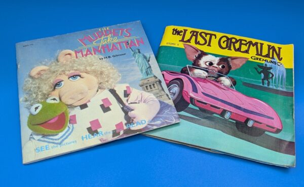 Lot of 2 Vintage See Hear Read Books with Records - The Muppets Take Manhattan & The Last Gremlin - Children's Classics