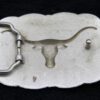 Vintage Silver Gold Tone Belt Buckle for up to 1.5" Belt -- Raised Longhorn Steer with Stars -- Western Minor Wear - Image 2