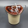 Vintage Stoneware Butter Cheese Crock Rustic Kitchen Decor with Sombrero Lid and Wire Handle - Image 2