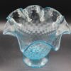 Vintage Blue Hobnail Vase | Ruffled Edge Art Glass | Mid-Century Hand Blown Style | Light Catching Beauty | Elegant Curvy Statement Piece - Image 8