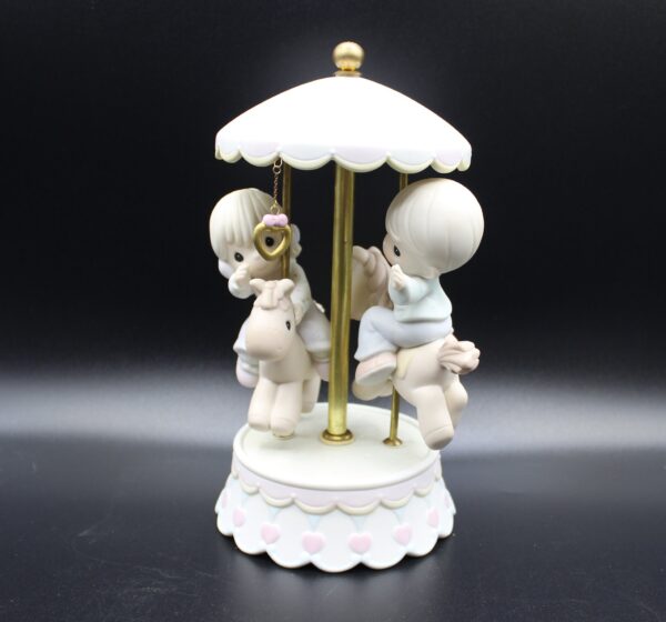 Vintage 1995 Precious Moments Carousel "Love Makes the World Go Round" Figurine, Collectible Decor