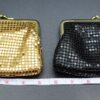 Set of 2 Vintage Aluminum Mesh Coin Purses - Black and Gold, Retro Clutch Handbags, Small Accessories for Women - Image 6