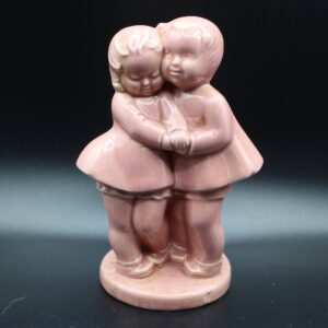 Vintage Pink Cameron Clay Ceramic Pottery Vase - True Love Sweethearts Children Figurine