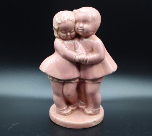 Vintage Pink Cameron Clay Ceramic Pottery Vase - True Love Sweethearts Children Figurine