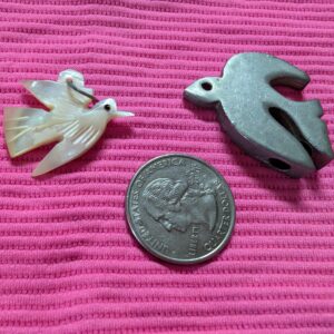 Two Vintage Dove Pendants