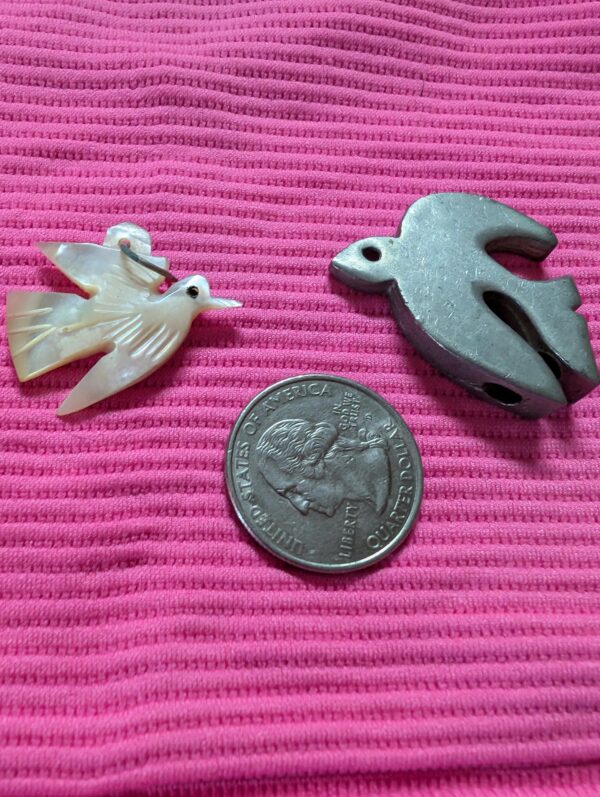 Two Vintage Dove Pendants