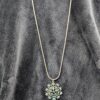 Vintage Antiqued Silver Tone Faux Turquoise Star Pendant on 28" silver chain, Boho Statement Necklace, Retro Starburst Jewelry, Unique Gift - Image 2