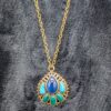 Vintage Barse Thailand Teardrop Pendant Necklace / Blue and Green Stone Pendant / Boho Jewelry / Retro Fashion Accessory / Sassy Statement - Image 2