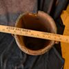 Antique British Royal Coat of Arms Green Leather Cordite Powder Carrier / Victorian English Leather Carryall Cordite Bucket - Image 3