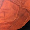 Vintage Moroccan Leather Ottoman - ZigZag Design / Vintage Brown Leather Pouf / Boho Living Room Decor / Handcrafted - Image 4