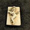 Antique White 3D Decorative Cherub Metal Matchbox / 3D Enamel Angel Design / Vintage Harp Playing Angel Matchbox / Retro Collector's Item - Image 5