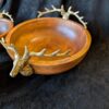 RARE Vintage Set of 3 Wooden Nesting Bowls with Gold Stag Head / Rustic Wooden Bowl Decor / Unique Serving Bowls / Gift for Nature Lovers - Image 4