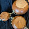 RARE Vintage Set of 3 Wooden Nesting Bowls with Gold Stag Head / Rustic Wooden Bowl Decor / Unique Serving Bowls / Gift for Nature Lovers - Image 6