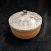 Wooden Round Box with Mother of Pearl Lid / 5" Decorative Trinket Box / Rustic Boho Storage / Natural Wood and Shell Accent Box - Image 2