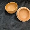 Wooden Round Box with Mother of Pearl Lid / 5" Decorative Trinket Box / Rustic Boho Storage / Natural Wood and Shell Accent Box - Image 5