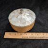 Wooden Round Box with Mother of Pearl Lid / 5" Decorative Trinket Box / Rustic Boho Storage / Natural Wood and Shell Accent Box - Image 8