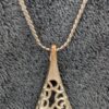 Vintage Blue and Silver Filigree Teardrop Pendant on 16" Silver chain, Antique Pendant Necklace, Unique Statement Jewelry - Image 4