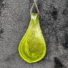 Vintage Hand Blown Glass Pendant Necklace | Green Glass Teardrop Necklace | Artisan Glass Collectors Jewelry  | Unique Artisan Jewelry Gift - Image 4