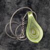 Vintage Hand Blown Glass Pendant Necklace | Green Glass Teardrop Necklace | Artisan Glass Collectors Jewelry  | Unique Artisan Jewelry Gift - Image 5