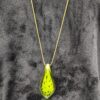 Vintage Hand Blown Green Glass Pendant Necklace | Adjustable Teardrop Glass Jewelry | Unique Artisan Gift | Unique Handmade Jewelry Gift - Image 2