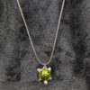 Vintage Green Enamel Turtle Pendant Necklace | Silver-Tone Animal Jewelry | Nature-Inspired Charm - Image 2