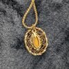 Vintage 14K Gold Filled Filigree Pendant Necklace with Tiger's Eye Gemstone | Tiger's Eye Statement Piece | 24-Inch Gold Tone Chain - Image 5