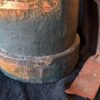 Antique British Royal Coat of Arms Green Leather Cordite Powder Carrier / Victorian English Leather Carryall Cordite Bucket - Image 8