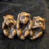 See No Evil, Hear No Evil, Speak No Evil Sets / Choice of Ceramic Turtles, Metal Monkeys, or Hand-Carved Wooden Monkeys or Gorillas - Image 2