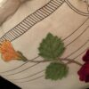 Cloth Footstool Ottoman with Bird and Flower Embroidery /  Decorative Boho Footrest with Felt Embellishments / Charming Accent Piece - Image 3