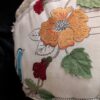 Cloth Footstool Ottoman with Bird and Flower Embroidery /  Decorative Boho Footrest with Felt Embellishments / Charming Accent Piece - Image 9