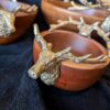 RARE Vintage Set of 3 Wooden Nesting Bowls with Gold Stag Head / Rustic Wooden Bowl Decor / Unique Serving Bowls / Gift for Nature Lovers - Image 5