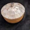 Wooden Round Box with Mother of Pearl Lid / 5" Decorative Trinket Box / Rustic Boho Storage / Natural Wood and Shell Accent Box - Image 7