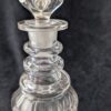 Antique 12.5" 3-Ring Neck Glass Decanter | Unique Faceted Design with Stopper | Steeple Stopper 3-Ring Neck Bottle | Antique Barware - Image 2