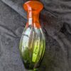 15-Inch Blenko Style Glass Vase | Vibrant Orange and Green Swirl | Mid-Century Art Glass Decor | Stunning Conversation Piece | Retro Decor - Image 3