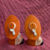 1930s Vintage Doll Salt and Pepper Shakers | Made in Japan | Collectible Kitchenware | Ionic Big Orange Hat with Umbrella - Image 2