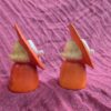 1930s Vintage Doll Salt and Pepper Shakers | Made in Japan | Collectible Kitchenware | Ionic Big Orange Hat with Umbrella - Image 3