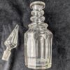 Antique 12.5" 3-Ring Neck Glass Decanter | Unique Faceted Design with Stopper | Steeple Stopper 3-Ring Neck Bottle | Antique Barware - Image 7