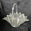 L.E. Smith Glass Basket | Vintage Clear Pressed Glass | Decorative Centerpiece | 15" wide Collectible Pressed Glass Basket - Image 3